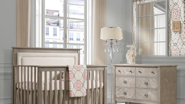 Gender Neutral Nursery and Baby Bedding Designs in Gray and Taupe - Liz and Roo