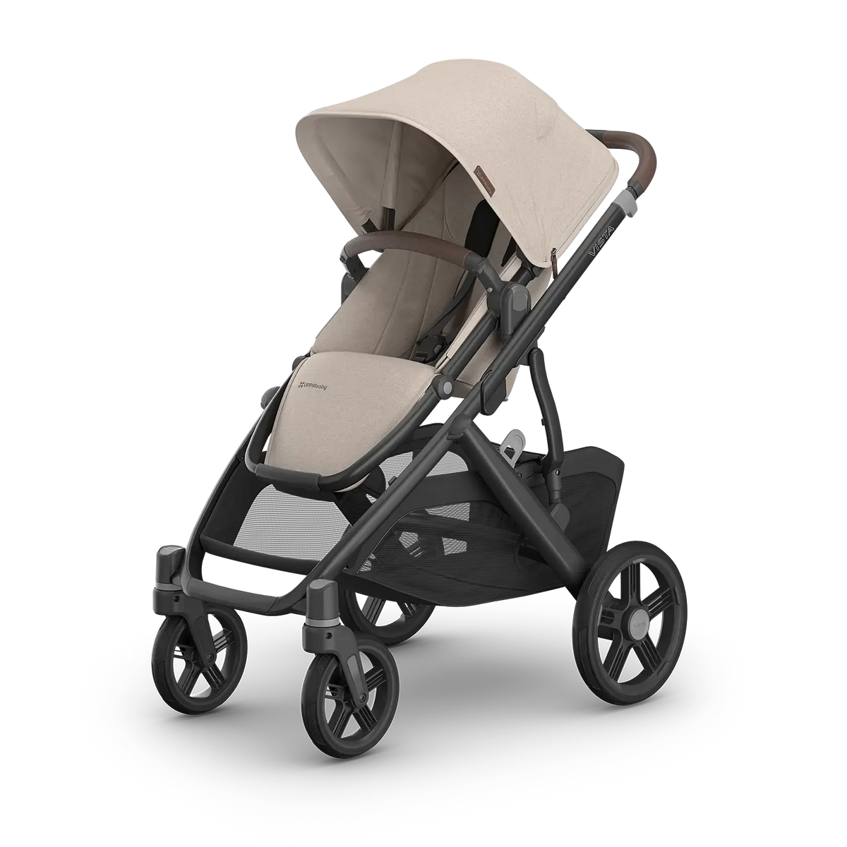 UPPAbaby Vista V3 Stroller Ada - Sandstone Mélange | Carbon Frame | Chestnut Leather