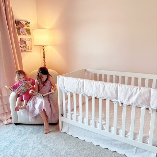 White Scallop Crib Skirt - Liz and Roo