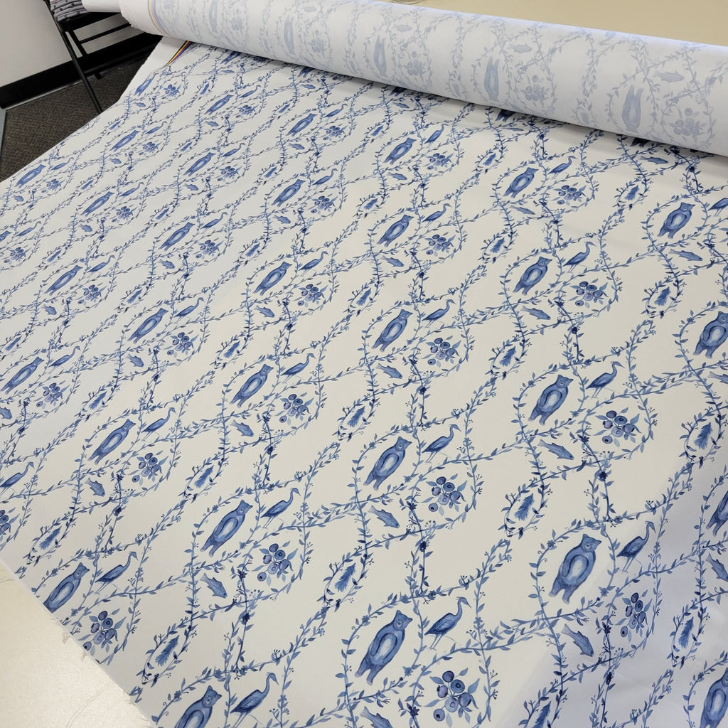 Blue- Beary Toile Changing Pad Cover - Liz and Roo