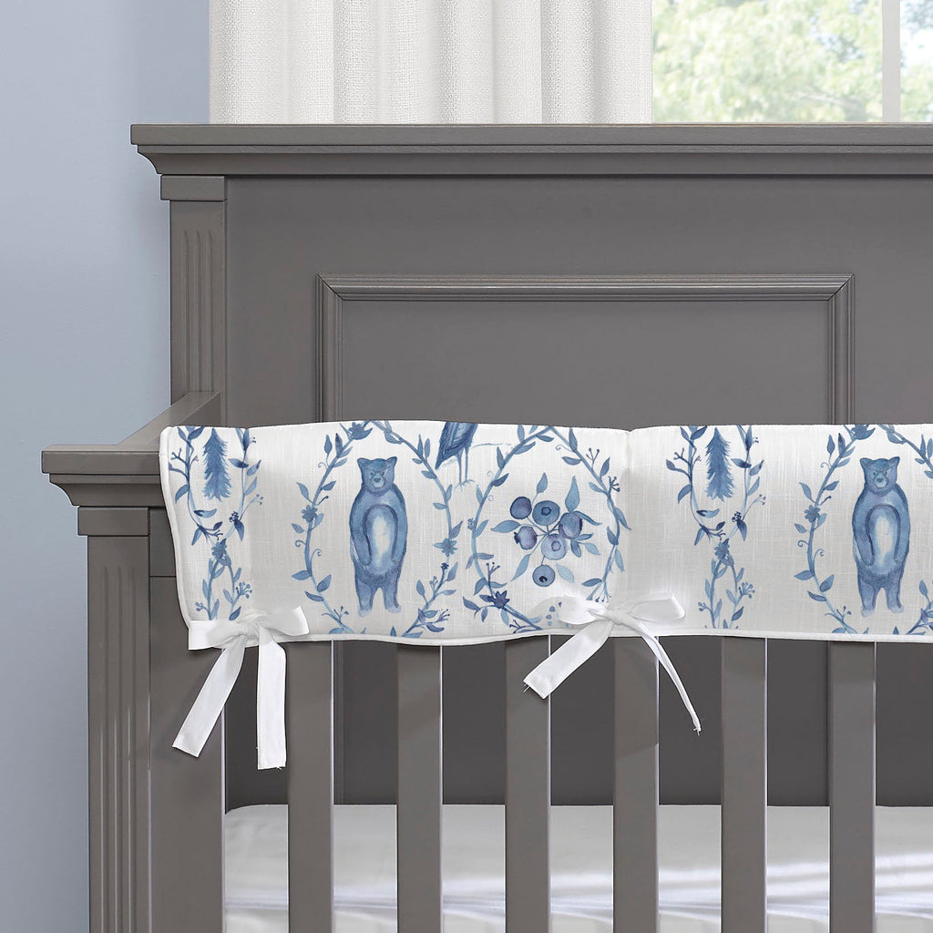 Blue-Beary Toile Rail Cover - Liz and Roo