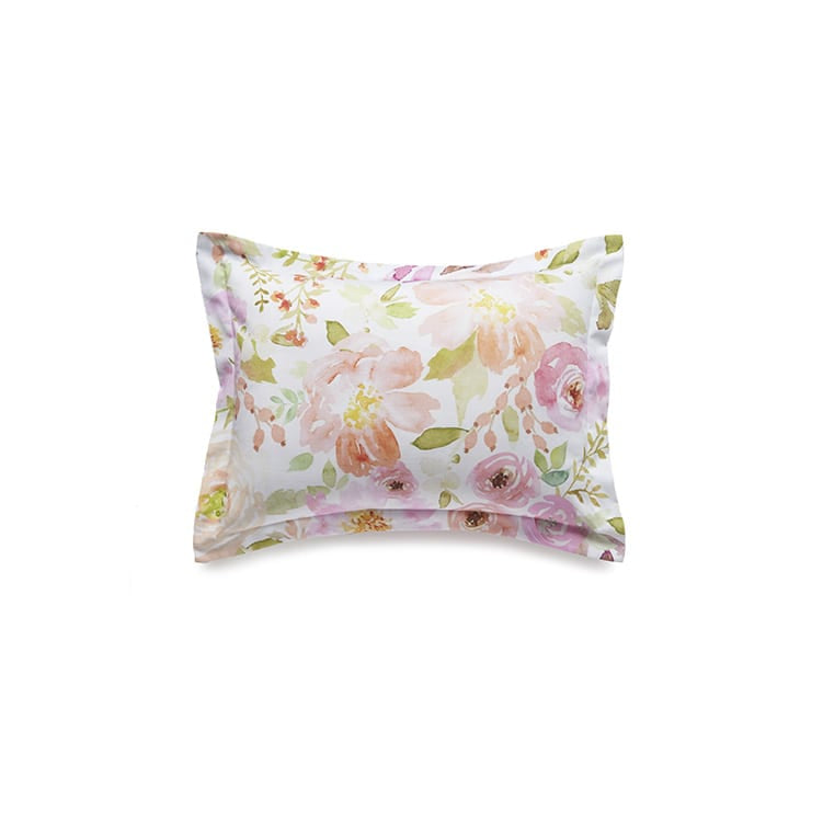 Blush Watercolor Floral 10-pc Crib Bedding Set (Pink Linen Bows) - Liz and Roo