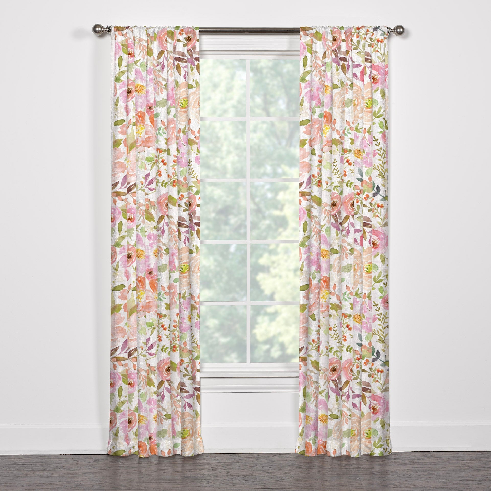 Blush Watercolor Floral 10-pc Crib Bedding Set (Pink Linen Bows) - Liz and Roo