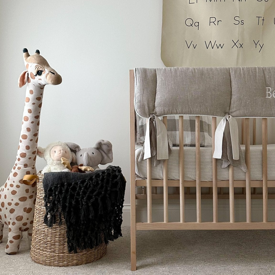 Flax Linen and Flax Linen Stripe 2-pc. Bedding Set - Liz and Roo