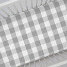 Gray Plaid Crib Sheet top
