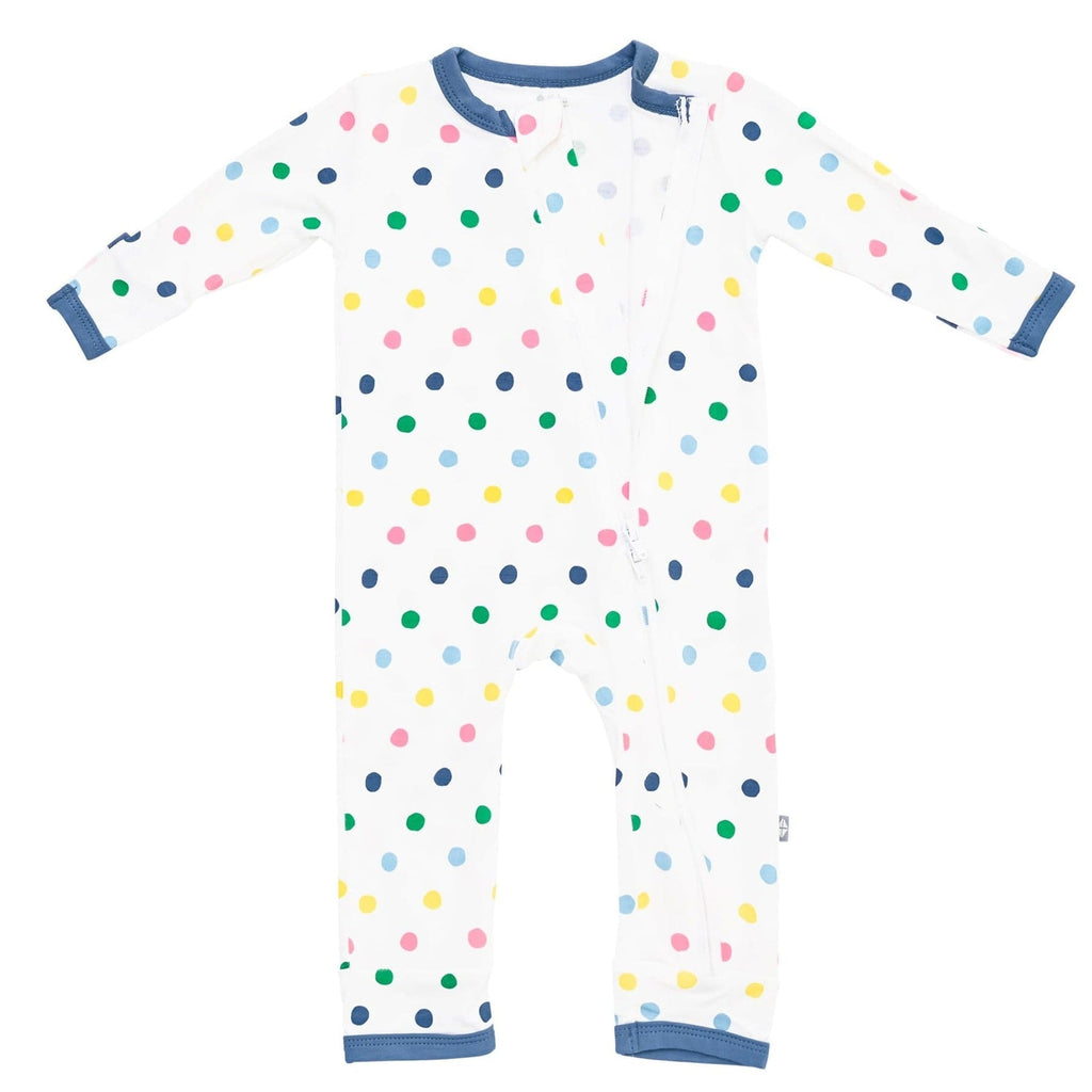 Kyte Baby Zippered Romper (Spring Polka Dots) - Liz and Roo