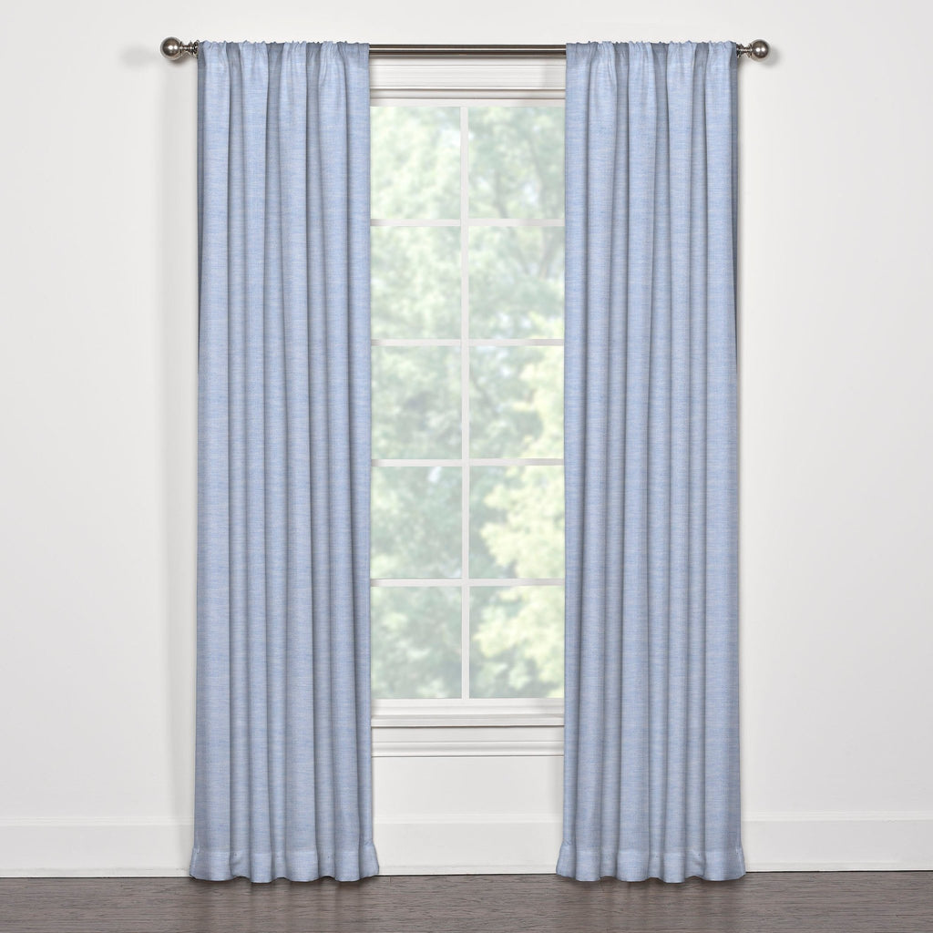 Light Blue Linen Window Treatments, 50"x88", Blackout Lining - Liz and Roo