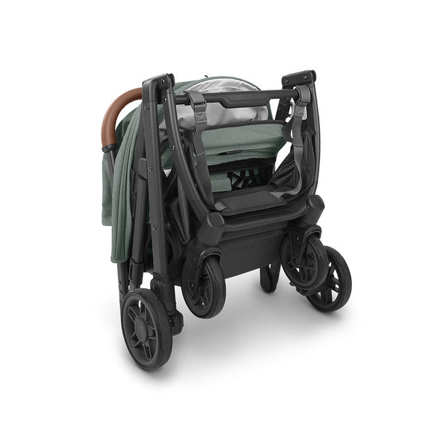 Minu V2 Stroller - Gwen - Green | Carbon Frame | Saddle Leather - Liz and Roo