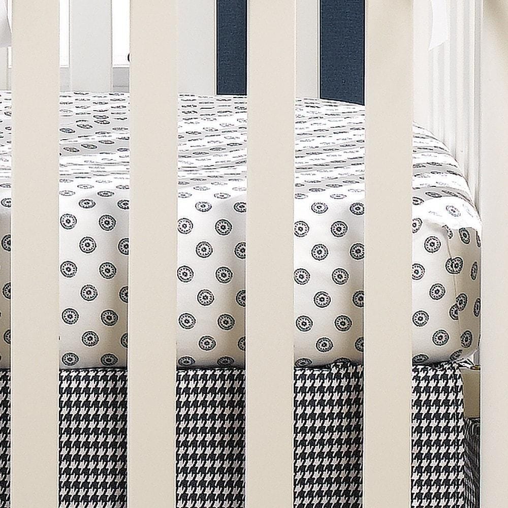 Navy Chelsea Crib Sheet | Cotton Twill Crib Sheet - Liz and Roo