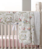 Nursery Rhyme Toile Reversible Blanket (White Faux Fur) - Liz and Roo