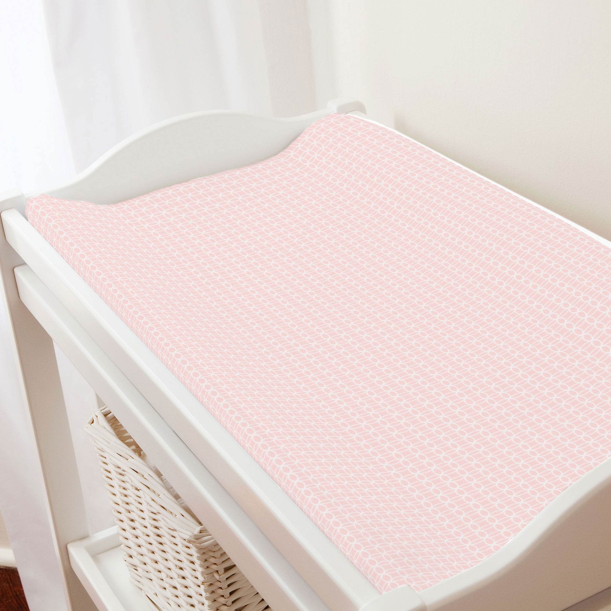 Pink Circles Changing Pad Cover - Liz and Roo