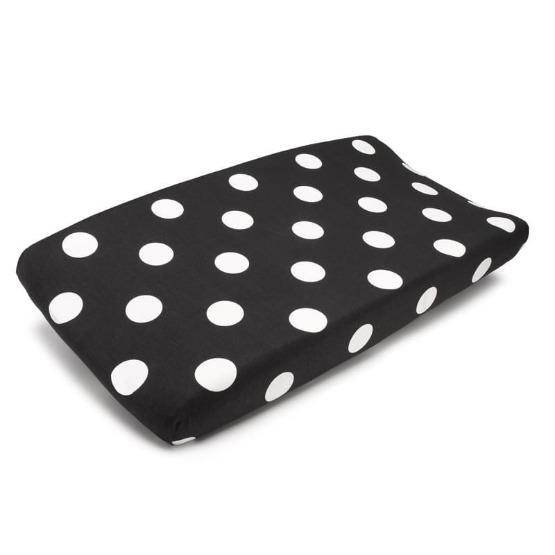 Polka Dots (Black and White) Contoured Changing Pad Cover - Liz and Roo