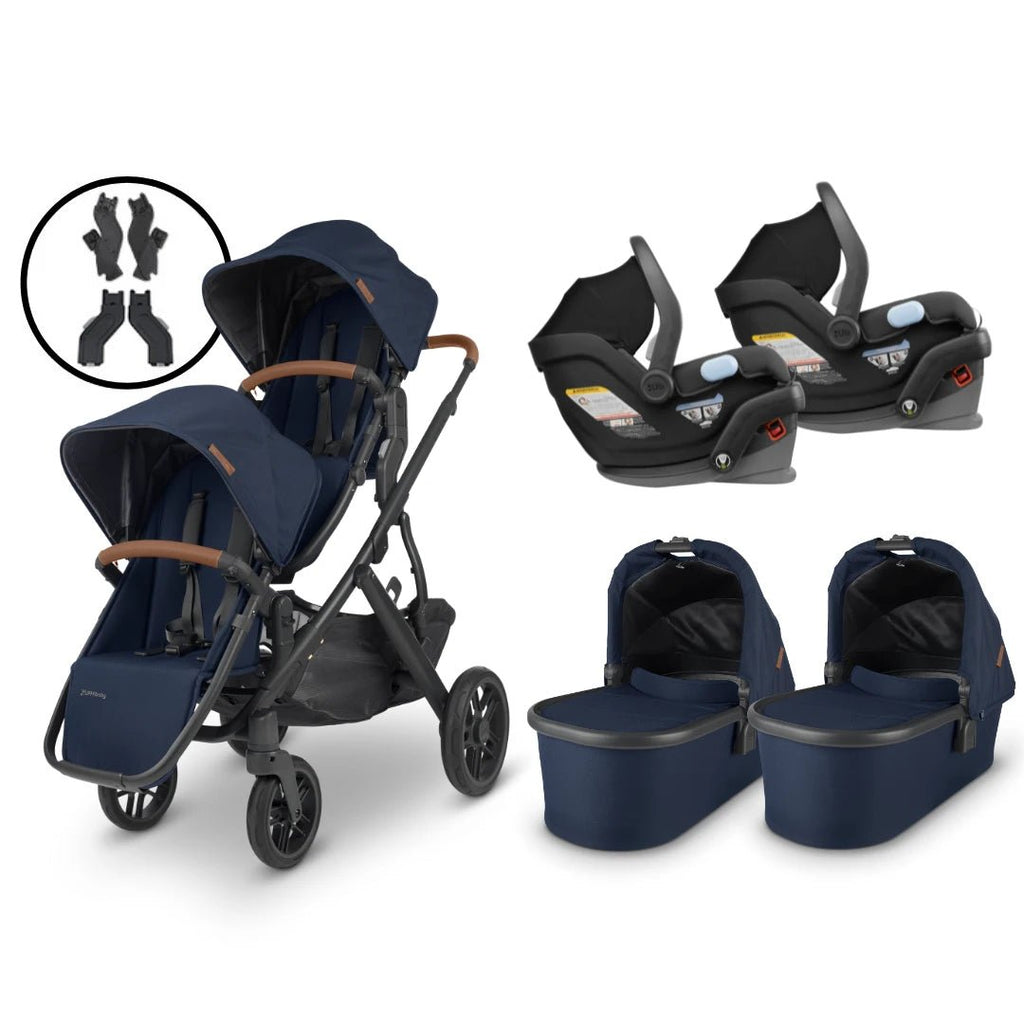UPPAbaby VISTA V2 - Twins Travel System with Carseats - Liz and Roo
