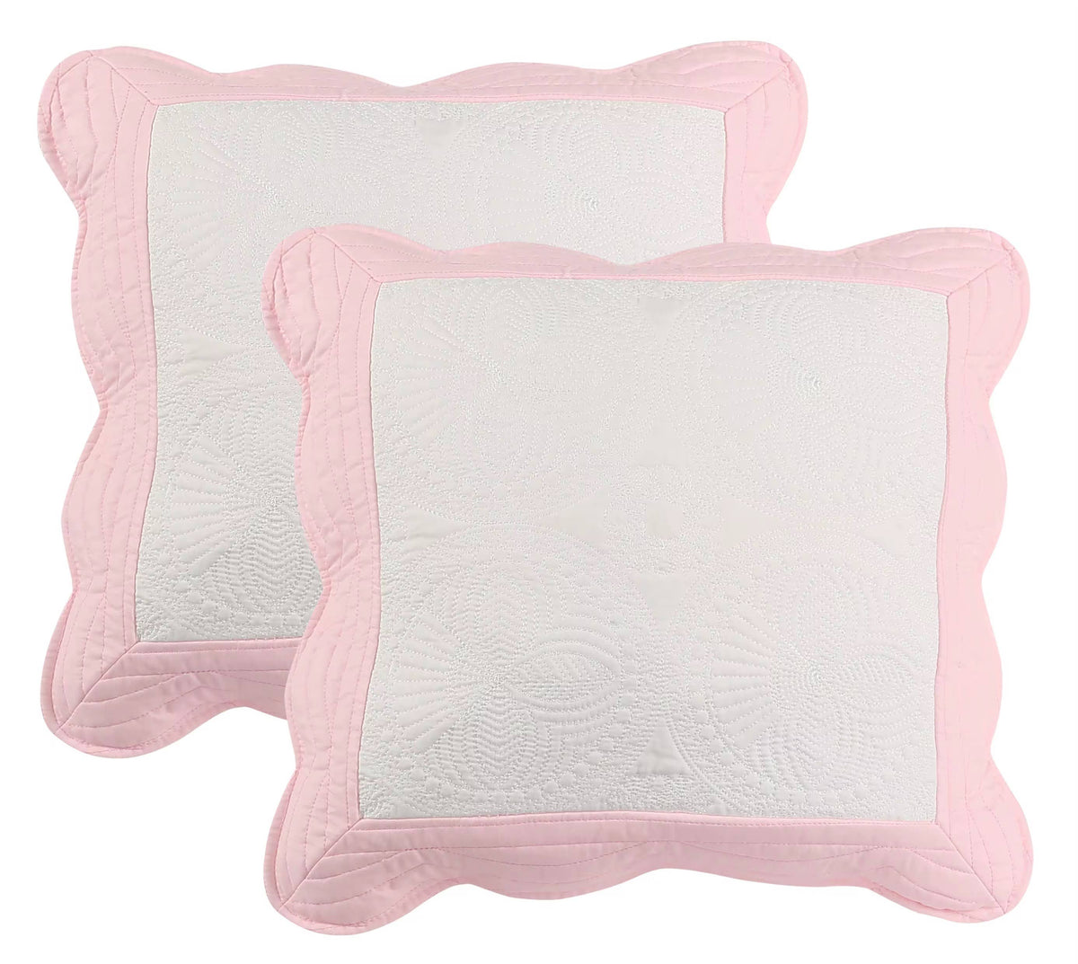 Monogrammed heirloom scalloped baby pillow sham