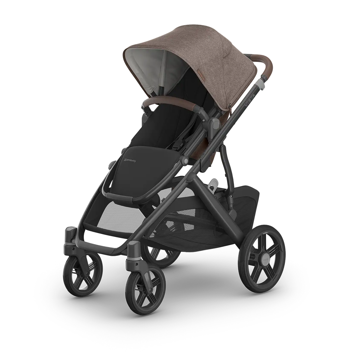 UPPAbaby Vista V3 Stroller Owen - Mocha Mélange | Carbon Frame | Chestnut Leather