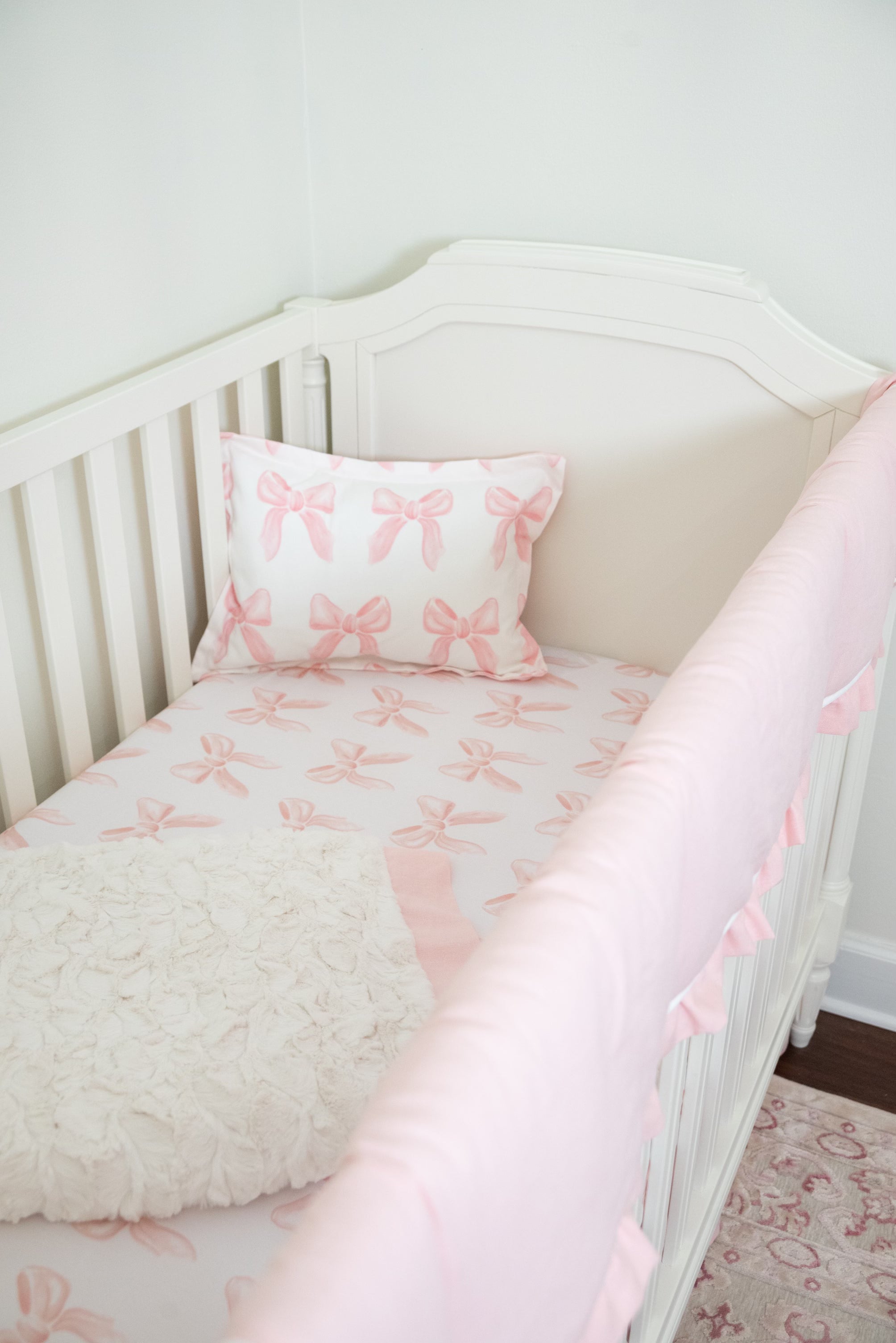 Bows 6 pc. Crib Bedding Pink Bows Baby Girl Nursery
