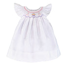 Angel Wing Smocked Dress - Lavender Dot Fabric - Liz and Roo