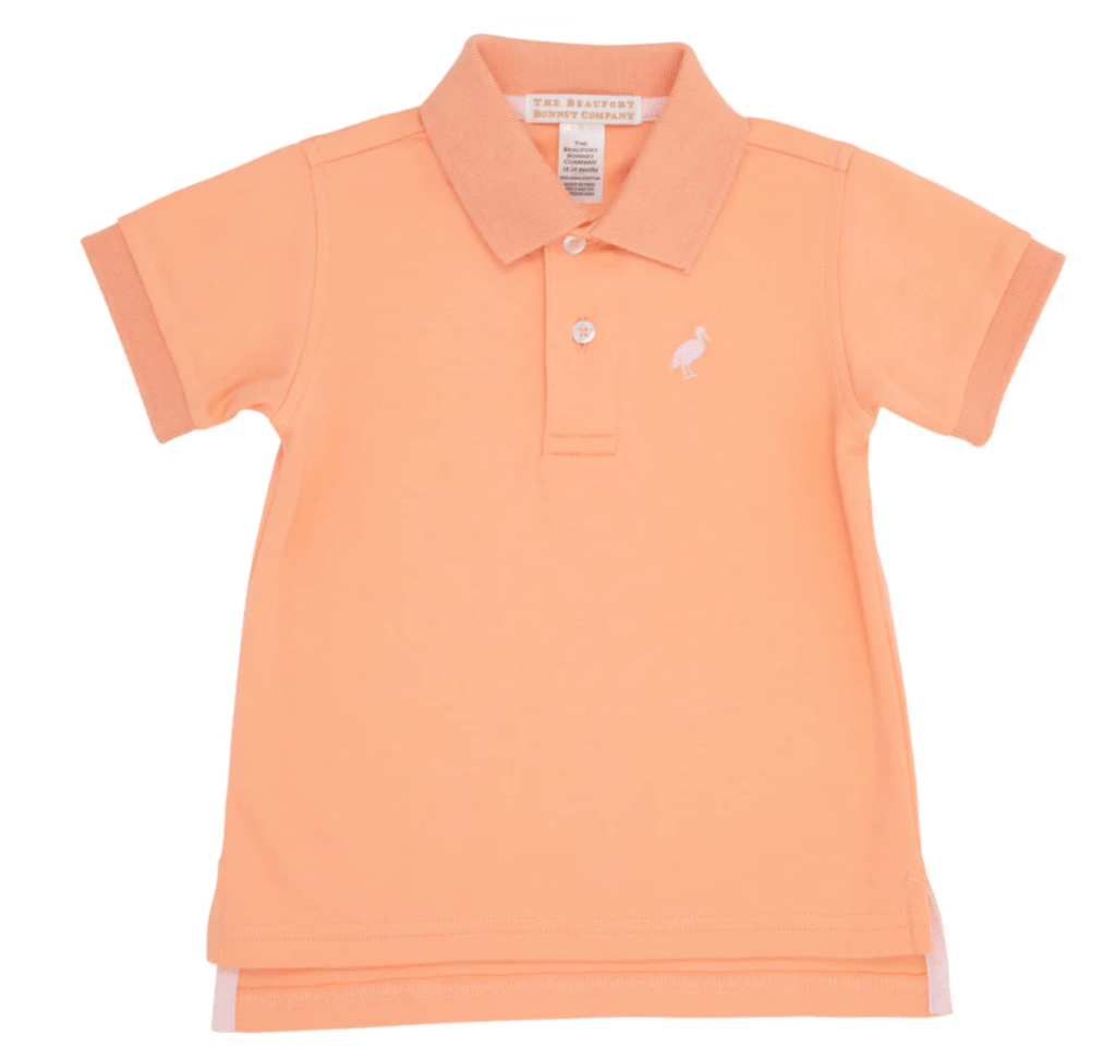 Beaufort Bonnet Prim and Proper Polo in Seashore Sherbert (orange) - Liz and Roo