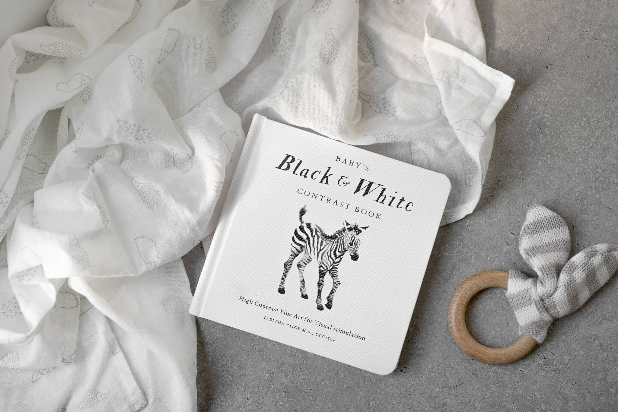 Black and White Contrast Book for Baby - Liz and Roo