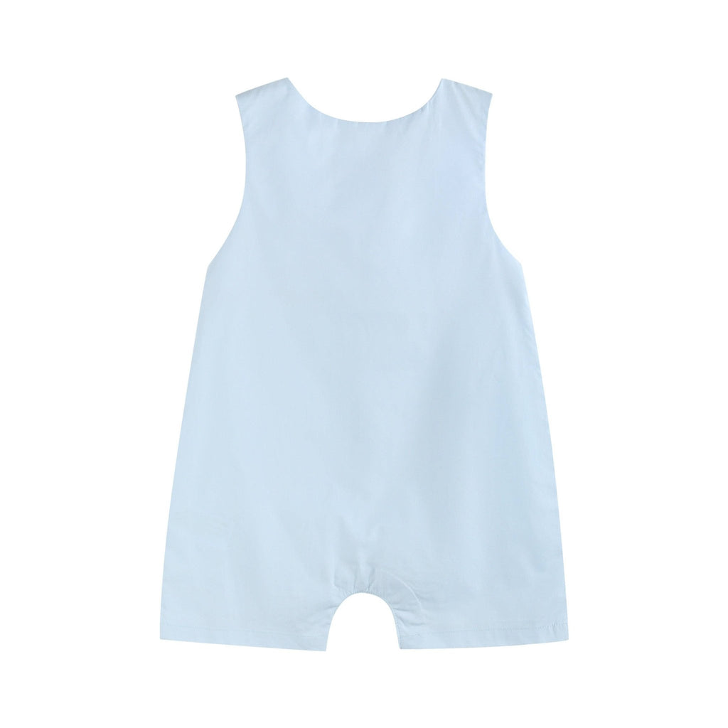 Blue Birthday Boy Smocked Shortalls - Liz and Roo