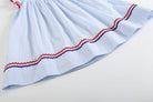 Blue Striped 4th of July Stars Smocked Bishop Dress - Liz and Roo