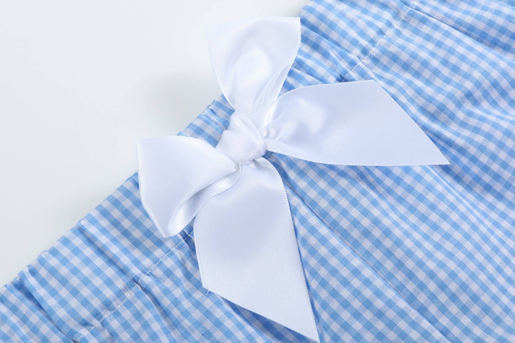 Girls Light Blue Gingham Golf Tee and Shorts 2pc Set - Liz and Roo