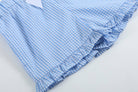 Girls Light Blue Gingham Golf Tee and Shorts 2pc Set - Liz and Roo