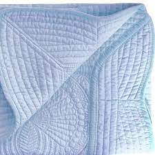 Heirloom Scalloped Baby Quilt Blanket in Pink, Blue, or White - Liz and Roo