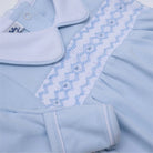 Hudson Smocked Footie - Light Blue - Liz and Roo