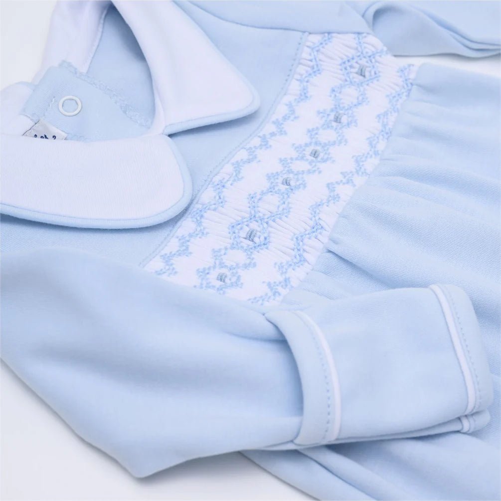 Hudson Smocked Gown - Light Blue - Liz and Roo