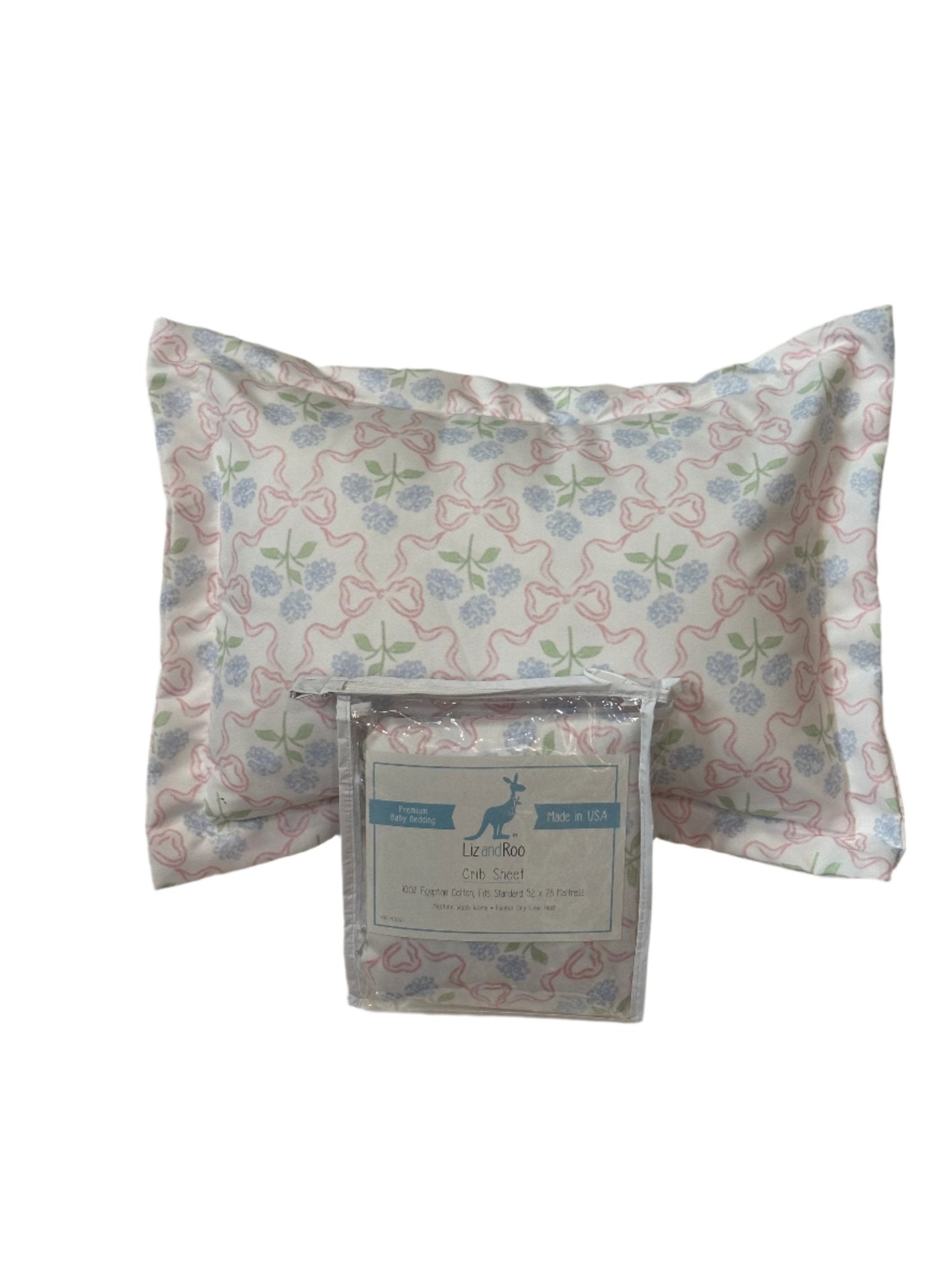 Hydrangea and Bow Baby Pillow (INCLUDES insert) - Liz and Roo