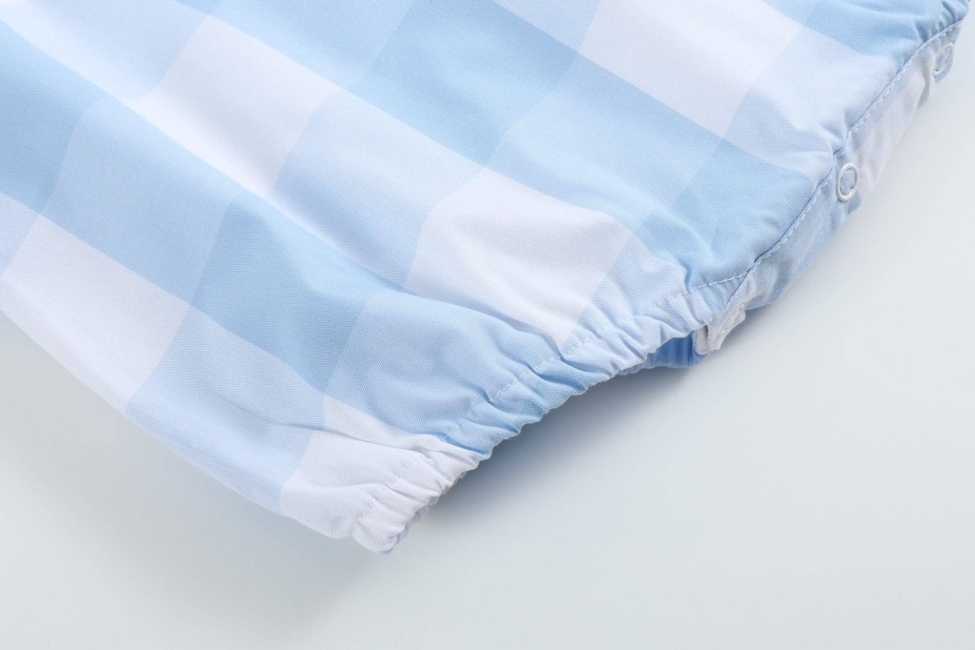 Large Blue Check Bubble Romper - Liz and Roo