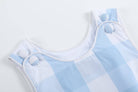 Large Blue Check Bubble Romper - Liz and Roo