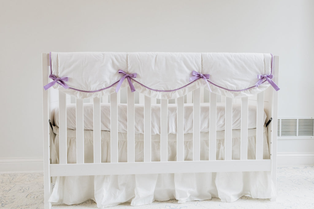 Lavender and White 4 - pc Crib Bedding Set - Liz and Roo