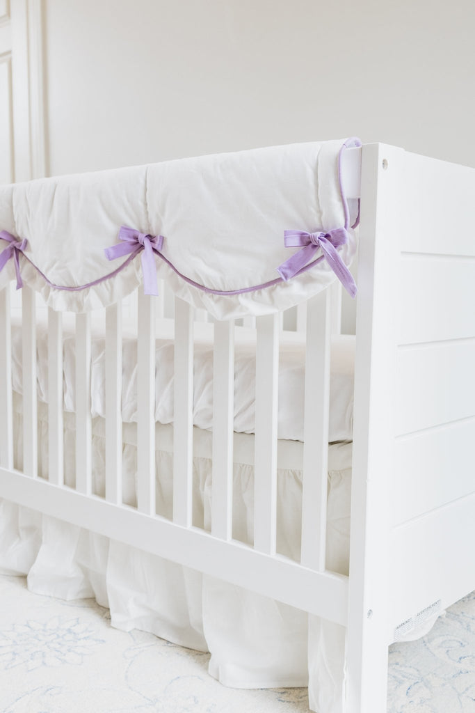 Lavender and White 4 - pc Crib Bedding Set - Liz and Roo