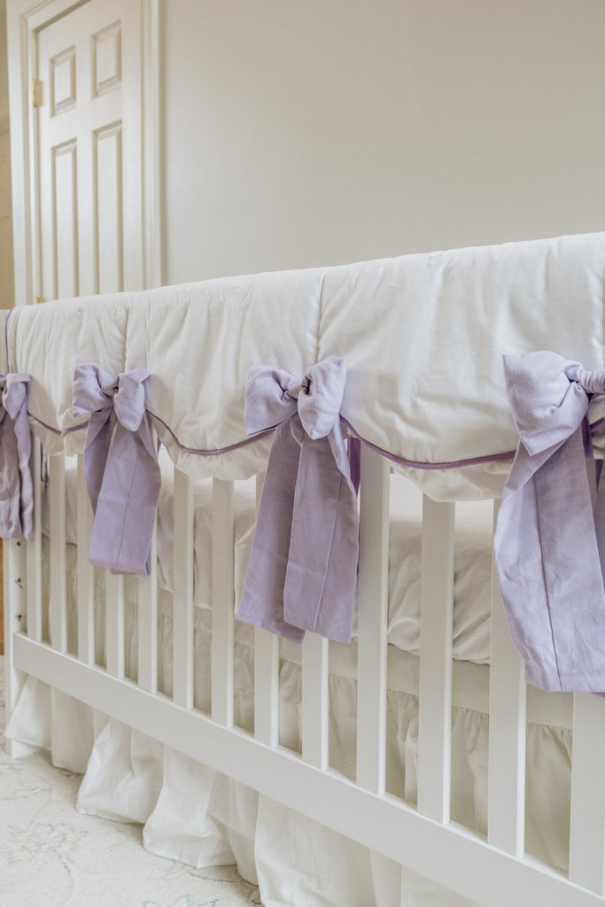 Lavender and White 4 - pc Crib Bedding Set - Liz and Roo