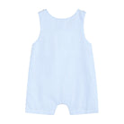 Light Blue Seersucker Easter Bunny Smocked Overalls - Liz and Roo