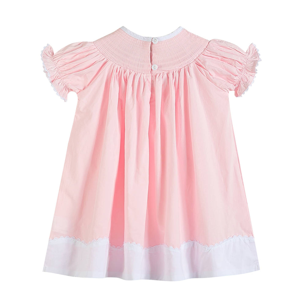 Light Pink Easter Bunny Smocked Bishop Dress - Liz and Roo