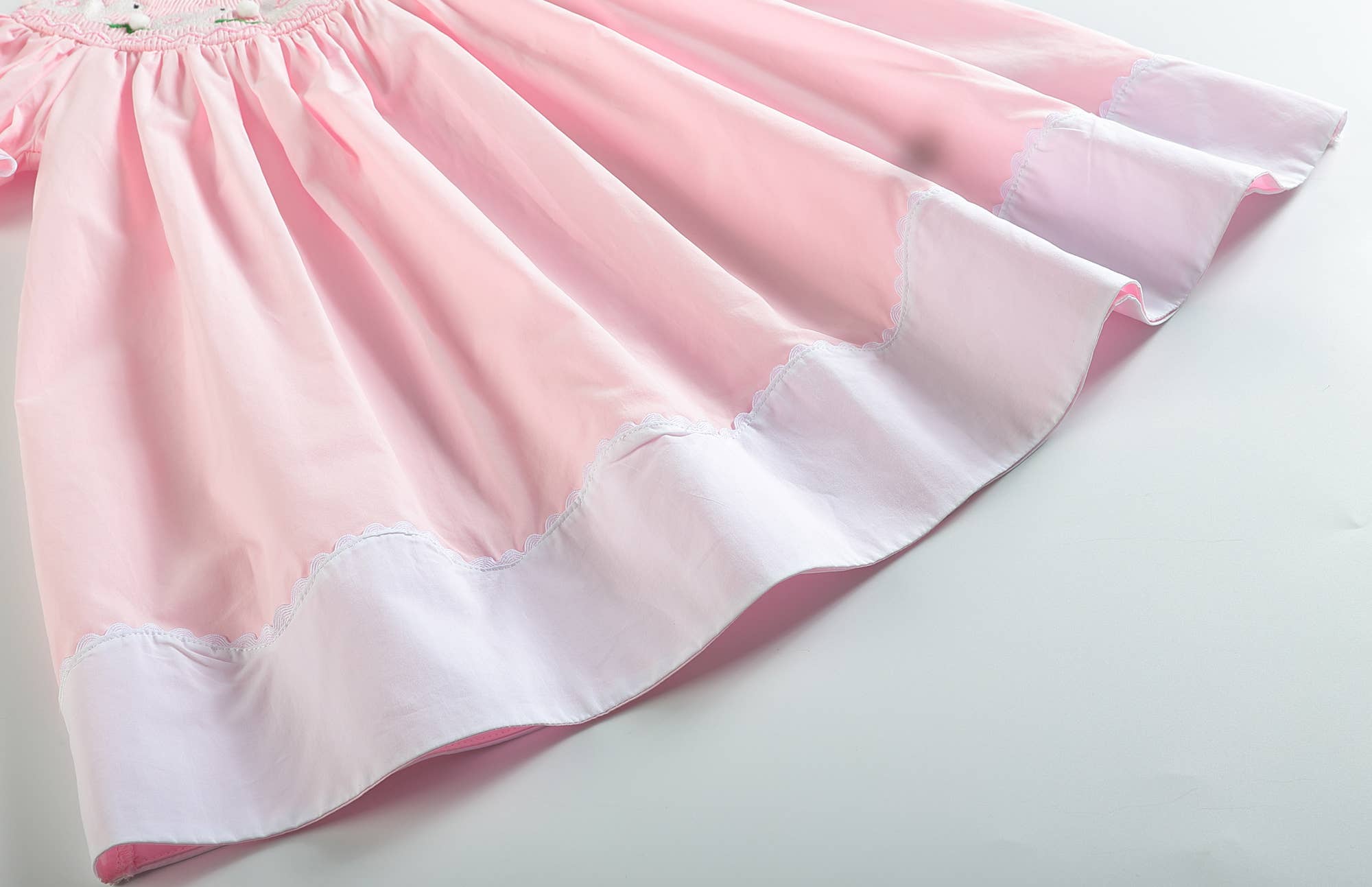 Light Pink Easter Bunny Smocked Bishop Dress - Liz and Roo