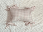 Light Pink Gingham Hand Tie Bow Pillow (INCLUDES insert) - Liz and Roo