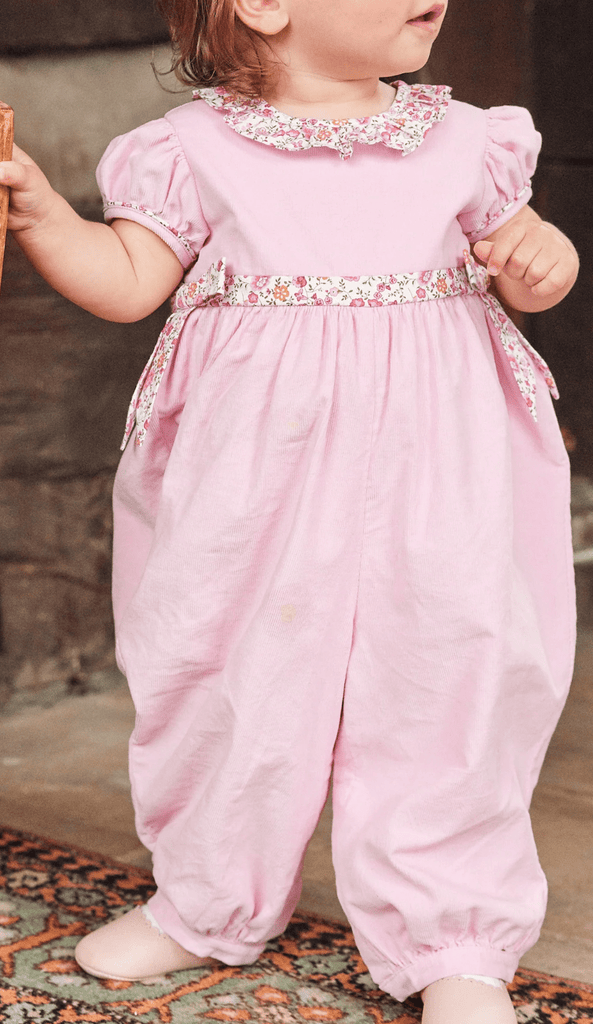 Little English Caroline Bow Romper - Pemberley Floral - Liz and Roo