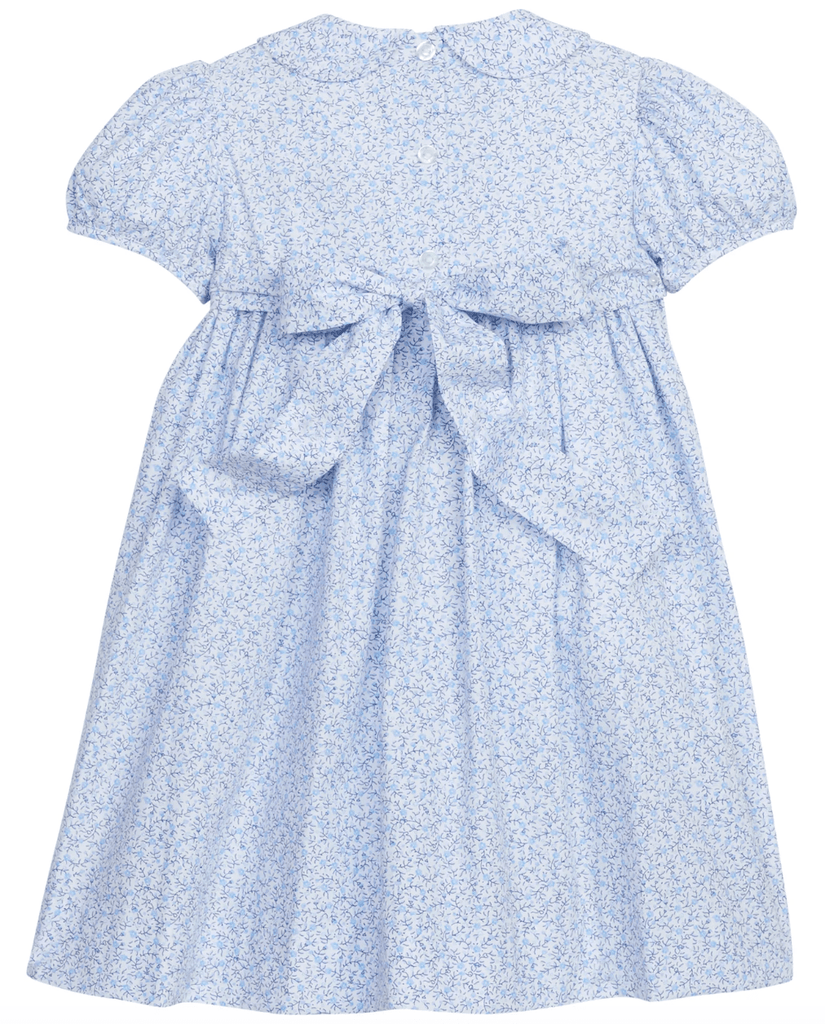 Little English Smocked Peter Pan Dress Blue Vinings - Liz and Roo