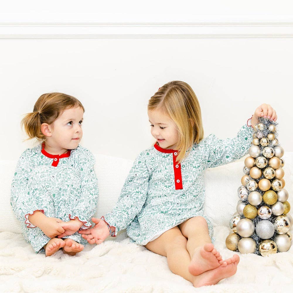 North Pole Christmas Girls Tess Lounge Dress - Liz and Roo
