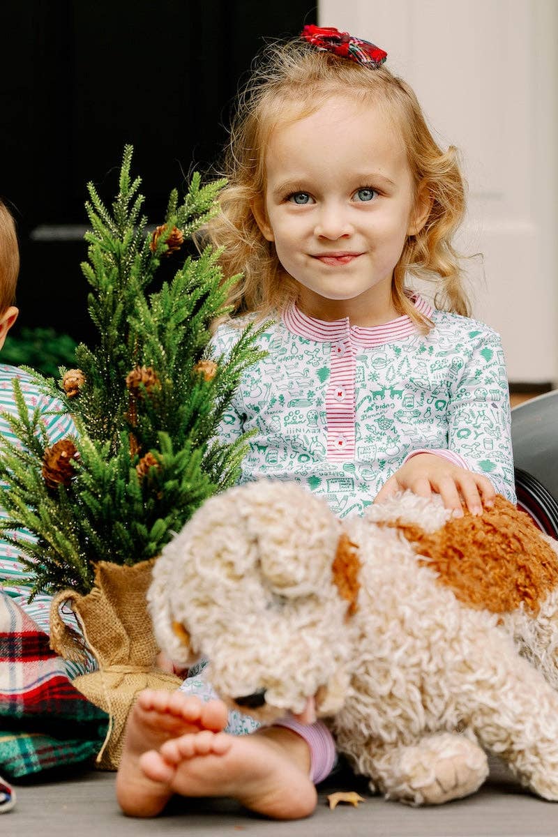 North Pole Christmas Two Piece Kids Henley Pajamas - Liz and Roo