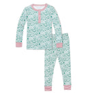 North Pole Christmas Two Piece Kids Henley Pajamas - Liz and Roo