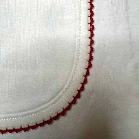 Receiving Blanket (Picot Trim) Baby Gift, Embroidery, Mono - Liz and Roo