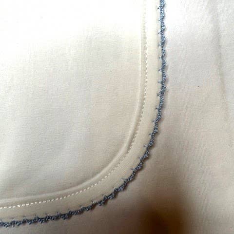 Receiving Blanket (Picot Trim) Baby Gift, Embroidery, Mono - Liz and Roo