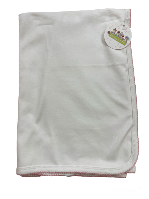 Receiving Blanket (Picot Trim) Baby Gift, Embroidery, Mono - Liz and Roo