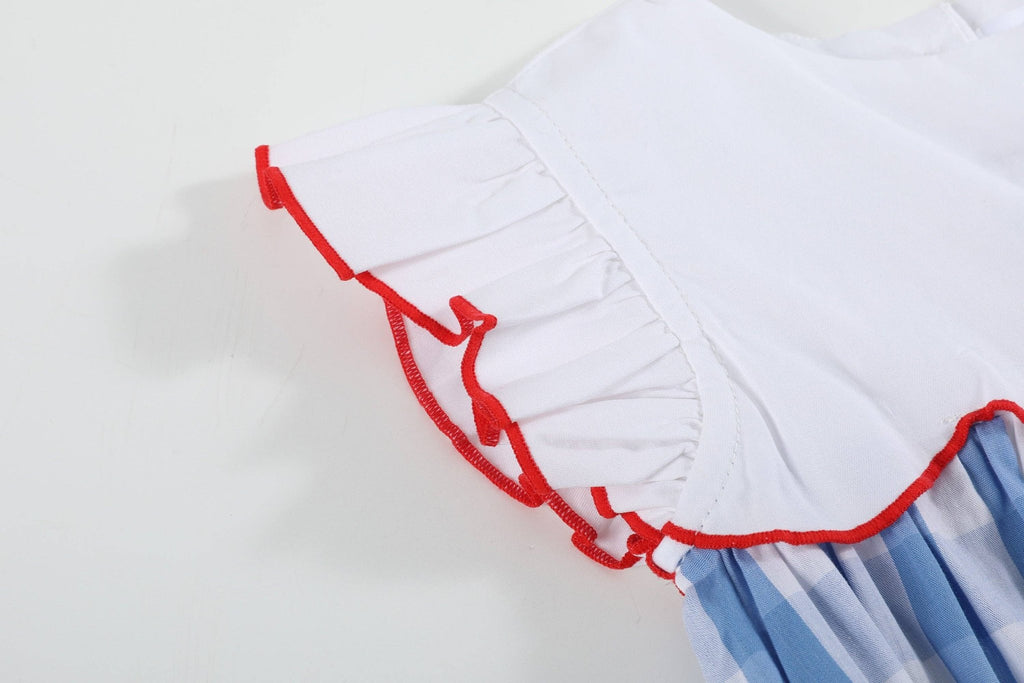 Red, White and Blue Flutter Romper - Liz and Roo