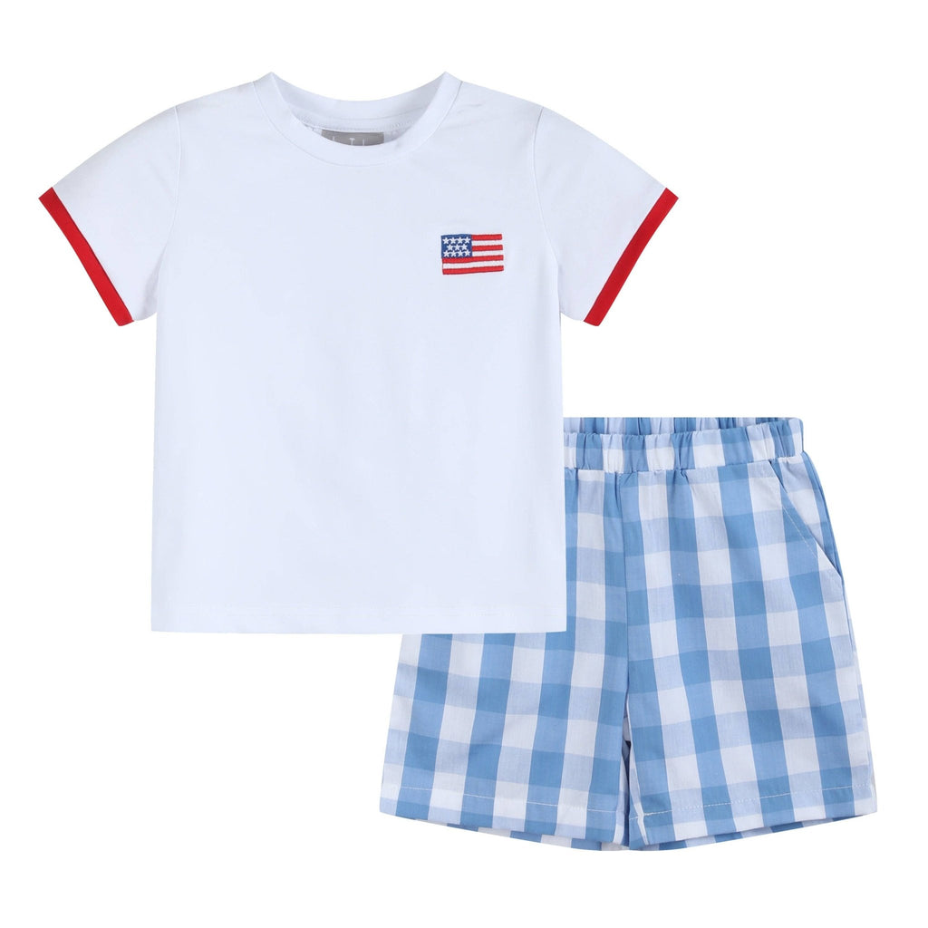 Red, White and Blue Shirt and Shorts Set - Liz and Roo